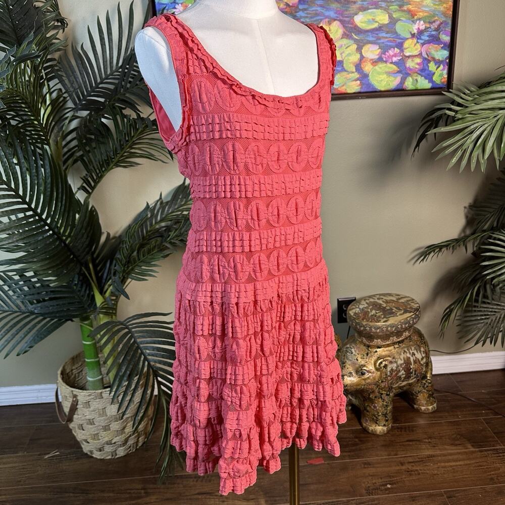 Max Edition Dress Women MP petite stretch tiered BOHO Coral Lined Perfect